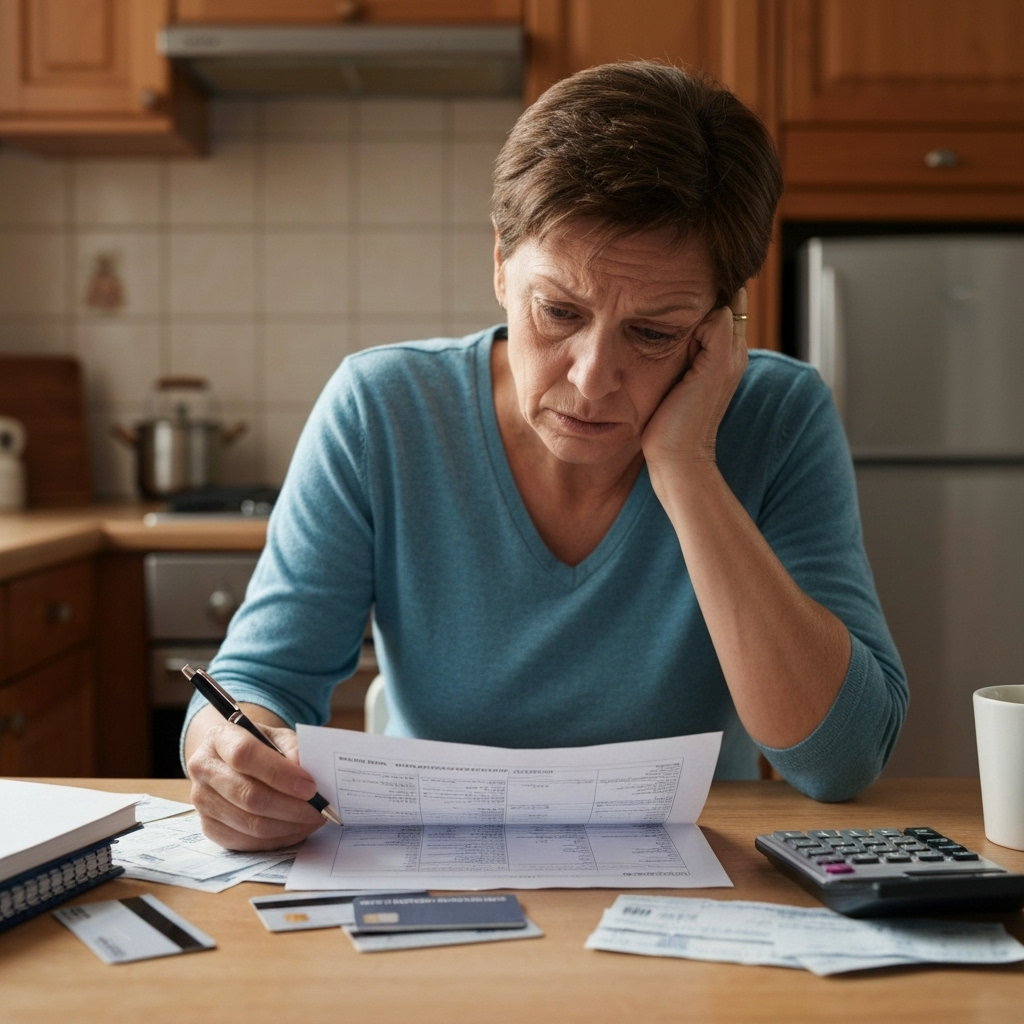 Person reviewing credit report