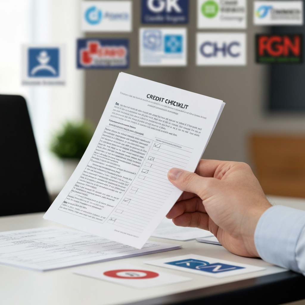 Checklist for credit company selection