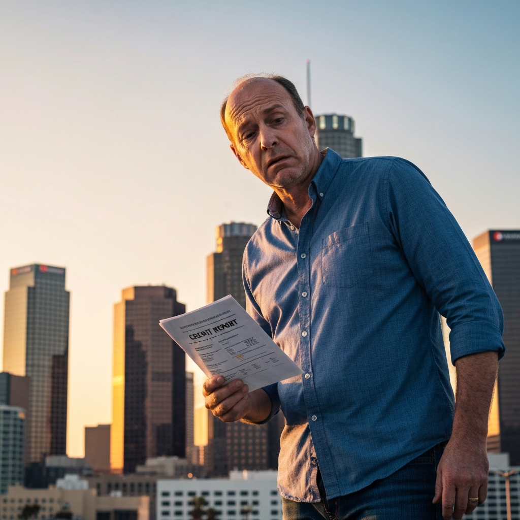 credit report with LA skyline