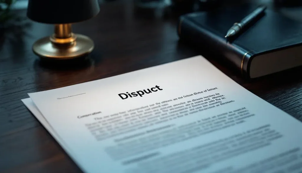 Hand holding a formal dispute letter with FCRA law text visible in background